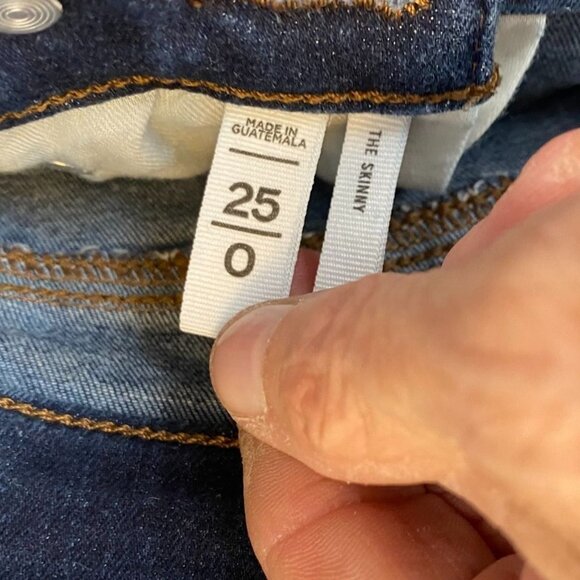 Loft Womens Jeans Size 25/0 High Waist Skinny Classic Button Fly Blue Denim - Picture 8 of 13